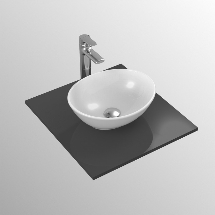 Immagine di Ideal Standard STRADA lavabo da appoggio su piano 41 x 34 cm senza foro rubinetteria senza troppopieno, bianco K079201