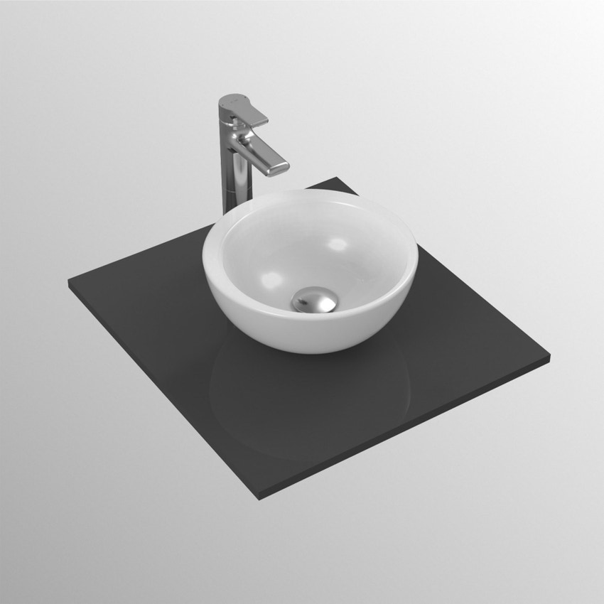 Immagine di Ideal Standard STRADA lavabo da appoggio su piano L.34 P.34 cm, senza foro rubinetteria, senza troppopieno, colore bianco K079301