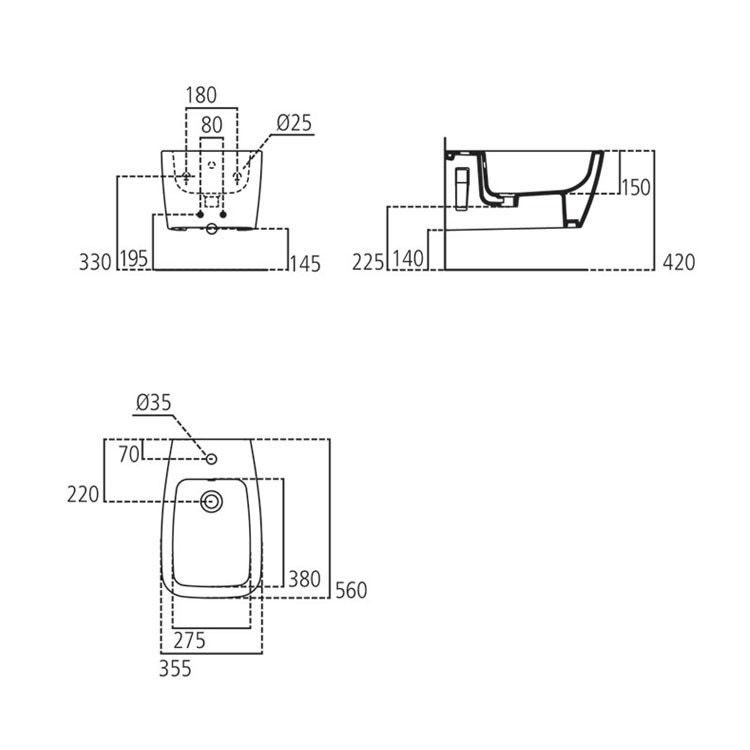 Immagine di Ideal Standard 21 bidet sospeso monoforo, bianco T515201