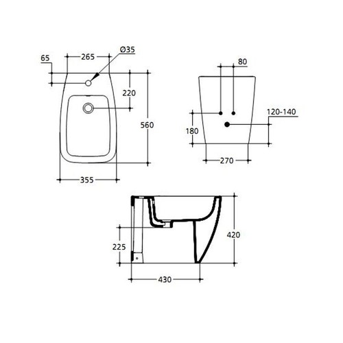 Immagine di Ideal Standard 21 bidet a pavimento monoforo filo parete, bianco T515001