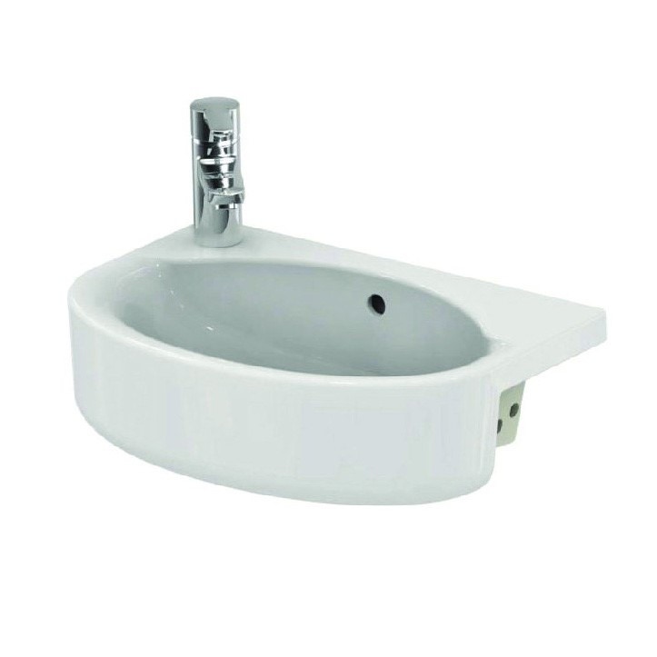 Immagine di Ideal Standard Connect Space lavabo semincasso 50 x 36 cm con foro rubinetteria sinistro, con troppopieno, bianco  E133101