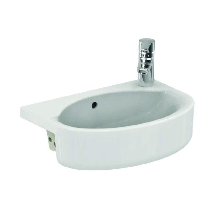 Immagine di Ideal Standard Connect Space lavabo semincasso 50 x 36 cm con foro rubinetteria destro, con troppopieno, bianco  E134701