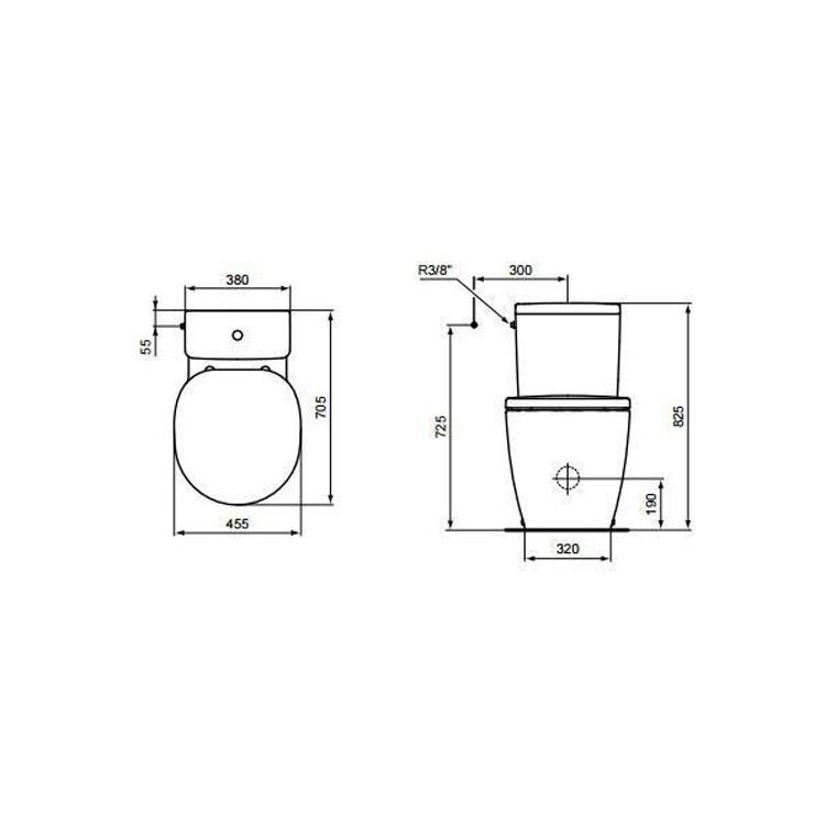 Immagine di Ideal Standard Connect Freedom Cassetta completa di batteria dual flush  (6/3 litri), bianco E608001