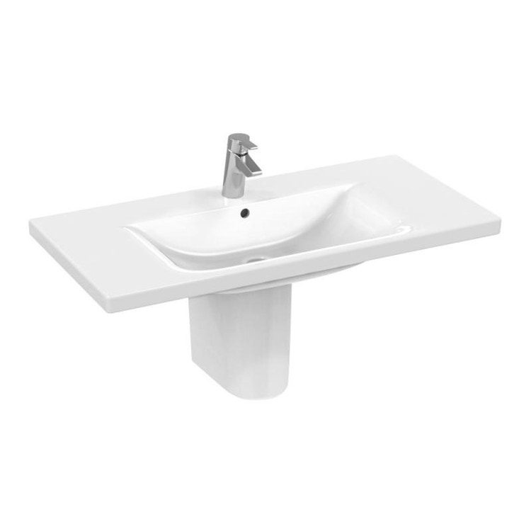 Lavandino Semincasso Universale Ideal Standard.Ideal Standard E812601 Connect Lavabo Top 100 X 49 Cm Per Installazione Sospesa Foro Centrale Aperto Bianco Prezzi E Offerte Su Tavolla Com