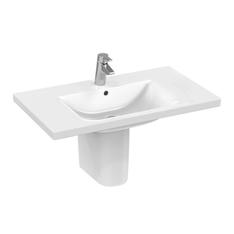 Immagine di Ideal Standard CONNECT lavabo Top 85 x 49 cm per installazione sospesa, foro centrale aperto, bianco E812701