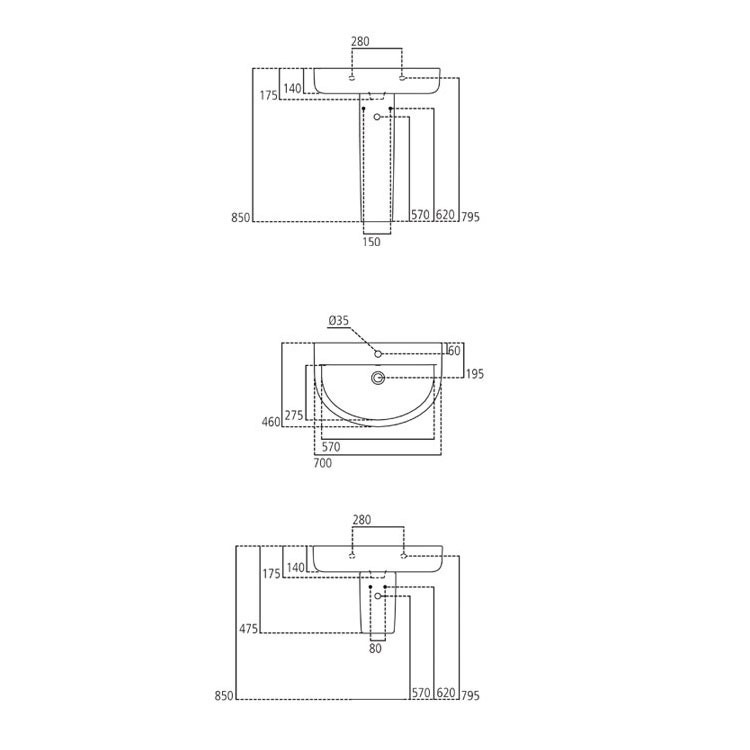 Immagine di Ideal Standard CONNECT lavabo Arc 70 cm, monoforo, con troppopieno, colore bianco E774001