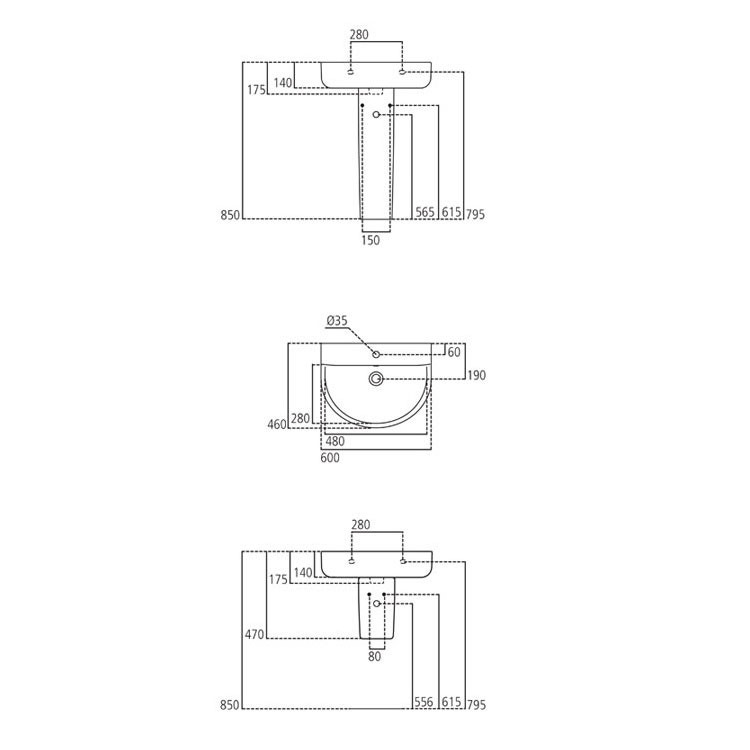 Immagine di Ideal Standard CONNECT lavabo Arc 60 cm, monoforo, con troppopieno, colore bianco E713501