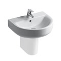 Immagine di Ideal Standard CONNECT lavabo Arc da 55 cm con foro rubinetteria con troppopieno, bianco E713101