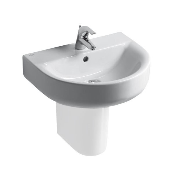 Immagine di Ideal Standard CONNECT lavabo Arc da 55 cm con foro rubinetteria con troppopieno, bianco E713101
