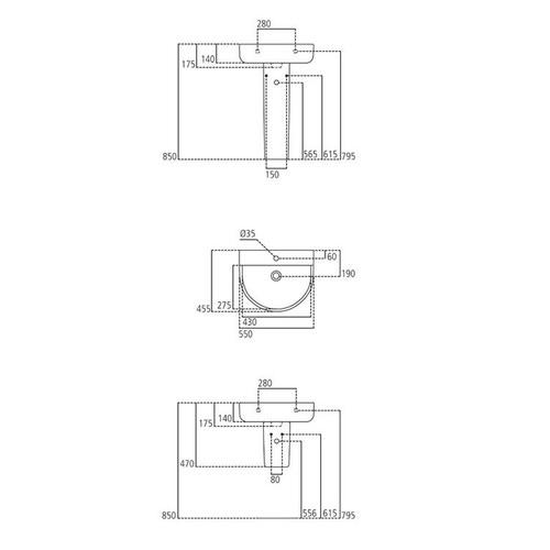 Immagine di Ideal Standard CONNECT lavabo Arc da 55 cm con foro rubinetteria con troppopieno, bianco E713101