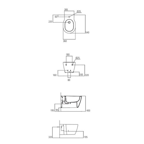Immagine di Ideal Standard Connect Bidet sospeso monoforo con erogazione dell’acqua dal rubinetto, bianco E799701