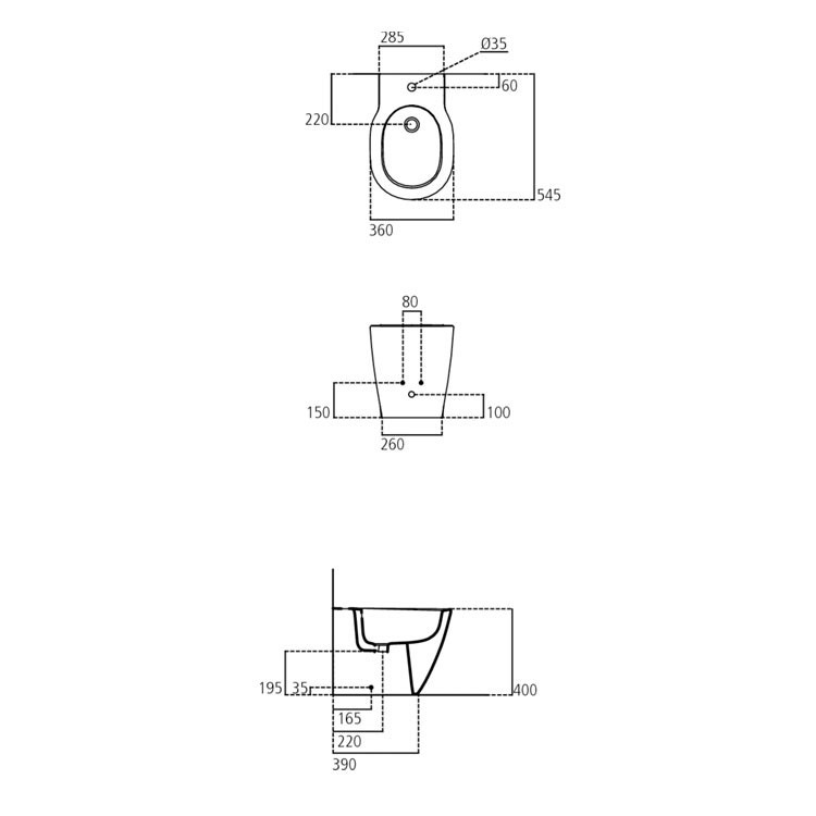 Immagine di Ideal Standard Connect Bidet a terra, monoforo per installazione filo parete, bianco E799501