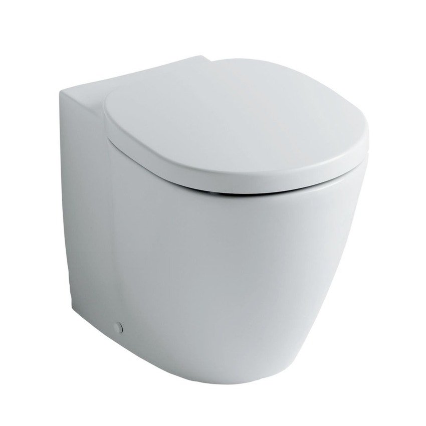 Immagine di Ideal Standard Connect Vaso a terra completo di sedile,  flussometro,cassetta alta o immurata, bianco E716701