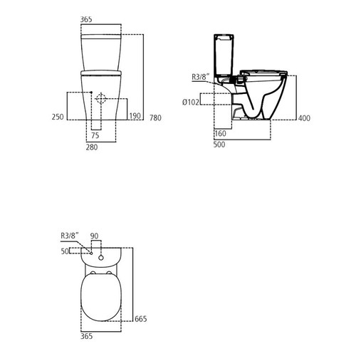Immagine di Ideal Standard Connect Vaso per cassetta scarico a parete  senza sedile, fissaggi a pavimento, bianco E803601