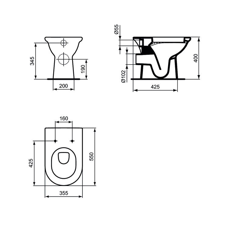 Immagine di Ideal Standard Esedra Vaso scarico a parete, flussometro, passo rapido, bianco G900561