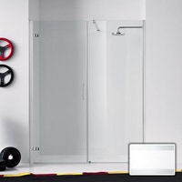 Immagine di Inda Praia Design porta a battente su elemento fisso, vetro con fascia serigrafata B1132 I AN 73