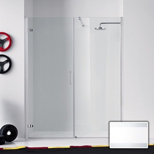 Immagine di Inda Praia Design porta a battente su elemento fisso, vetro con fascia serigrafata B1136 I AN 73