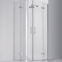 Immagine di Inda Praia Design semitonda con due porte a battente ed elemento fisso, Trattamento Anticalcare B1172 0 AN 011A