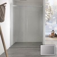 Immagine di Inda Air porta scorrevole sinistra per nicchia, vetro grigio B8224 S AN 14