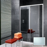 Immagine di Inda Trendy porta scorrevole sinistra per nicchia, vetro finitura ice, finitura cromo, Trattamento Anticalcare B4430 L AN 801A