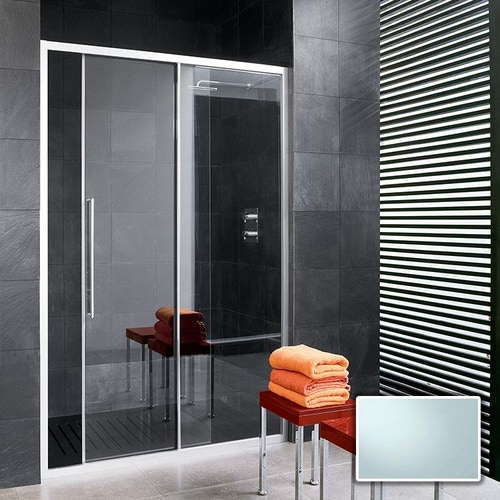Immagine di Inda Trendy porta scorrevole destra per nicchia, vetro finitura ice, finitura cromo/silver B4430 R AK 80