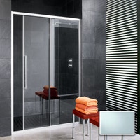 Immagine di Inda Trendy porta scorrevole destra per nicchia, vetro finitura ice, finitura cromo, Trattamento Anticalcare B4432 R AN 801A