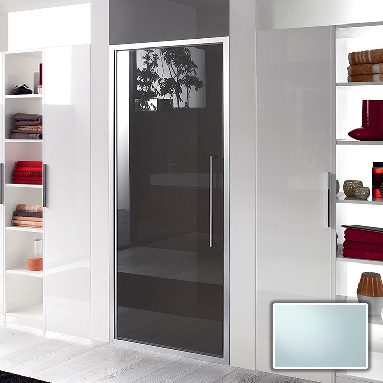 Immagine di Inda Trendy porta a battente per nicchia, vetro finitura ice, finitura cromo/silver B4440 T AK 80