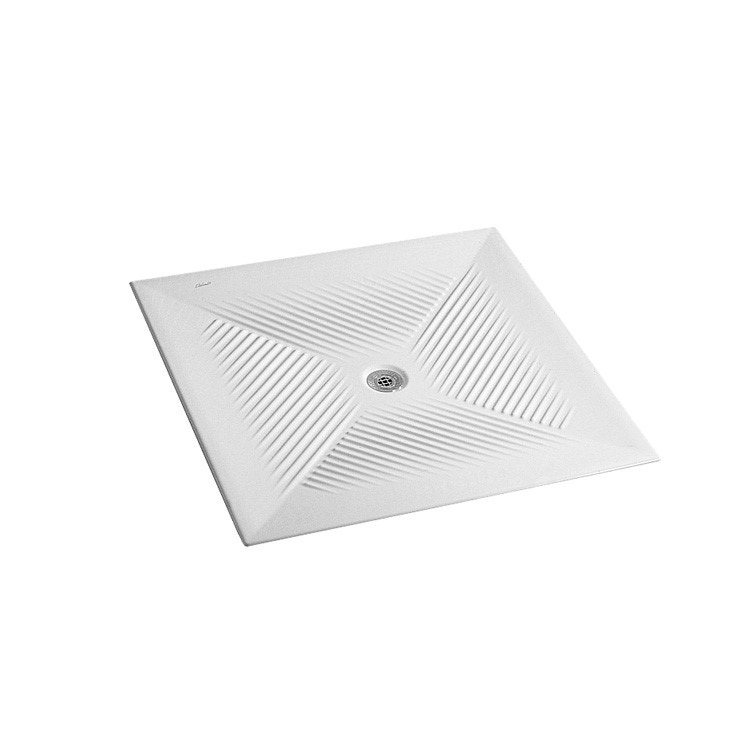Immagine di Ceramica Dolomite VELA Piatto doccia 80x80x6 cm, foro di scarico Ø90 mm. Installazione a filo pavimento,ceramica,bianco J254000