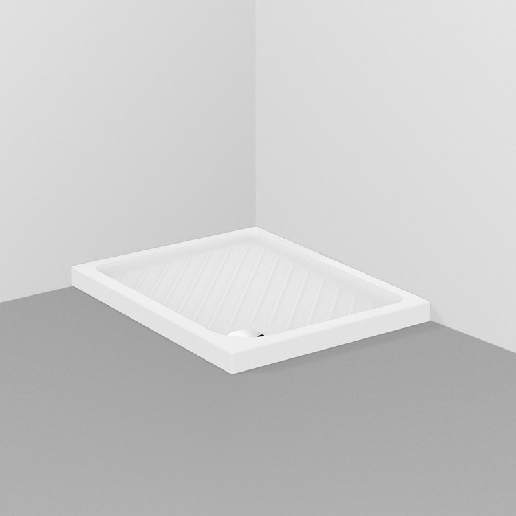 Immagine di Ceramica Dolomite GEMMA 2 piatto doccia rettangolare 100 x 80 x 7 cm in ceramica, bianco J526801