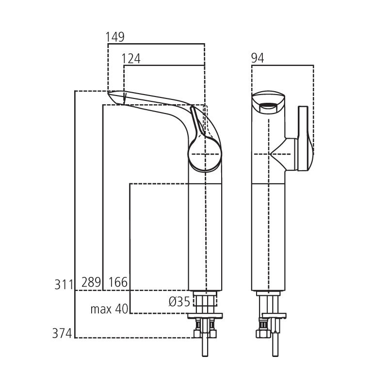 Immagine di Ideal Standard MELANGE miscelatore monocomando lavabo per appoggio su piano, bocca di erogazione fissa, finitura cromo A4266AA