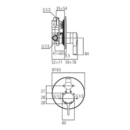 Immagine di Ideal Standard MELANGE miscelatore monocomando ad incasso per doccia, finitura cromo A6661AA