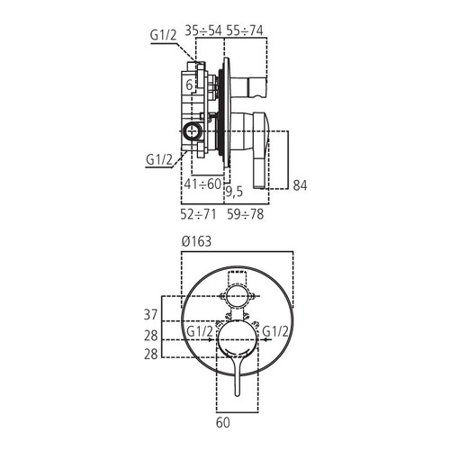 Immagine di Ideal Standard MELANGE miscelatore monocomando ad incasso per vasca/doccia, finitura cromo A6662AA