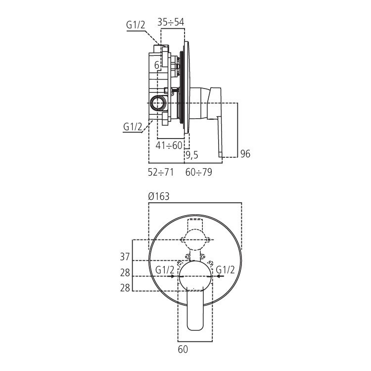Immagine di Ideal Standard GIO miscelatore monocomando ad incasso per doccia, solo parti esterne, cromo A6669AA