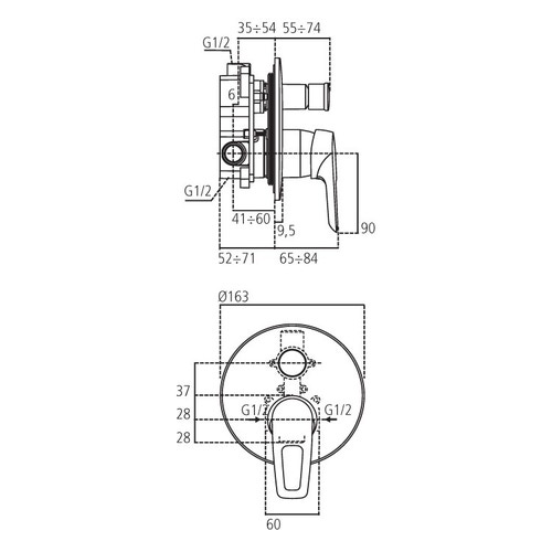 Immagine di Ideal Standard CERAMIX BLUE miscelatore monocomando ad incasso per vasca/doccia, finitura cromo A6666AA