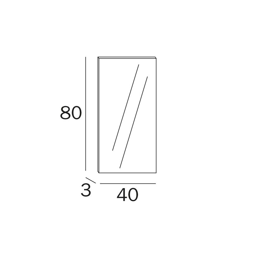 Immagine di Inda Touch specchio filo satinato piano, spessore vetro 5mm AS2460