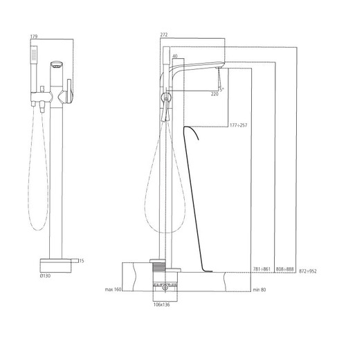 Immagine di Ideal Standard MELANGE gruppo miscelatore da appoggio per vasca centro stanza, finitura cromo A6120AA