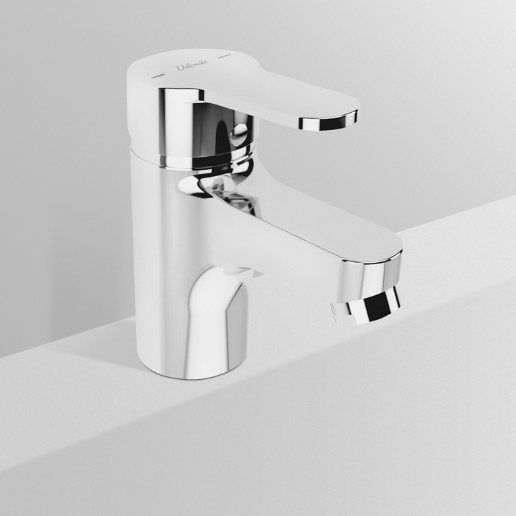 Immagine di Ceramica Dolomite GEMMA 2 Miscelatore monocomando lavabo, bocca di erogazione fissa,sistema di fissaggio Easy Fix, Tubi flessibili, cromo B0801AA