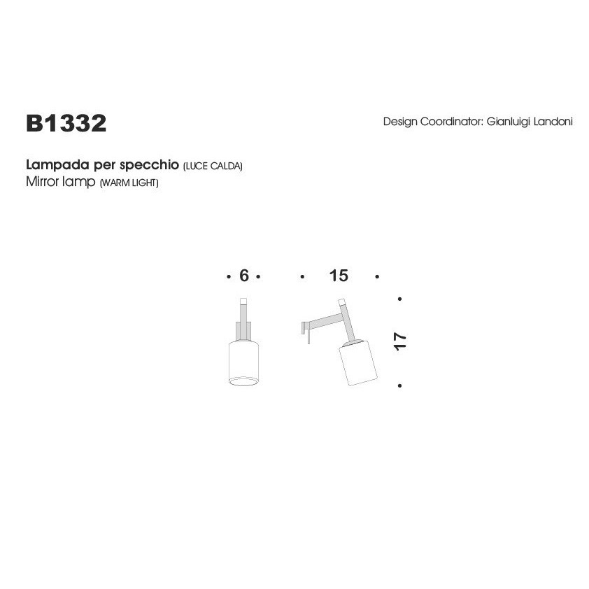 Morges Lampada da specchio Cromo H3458587