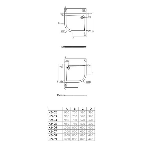 Immagine di Ideal Standard ULTRA FLAT piatto doccia angolare in acrilico 100 x 80 cm versione sinistra, bianco K240701