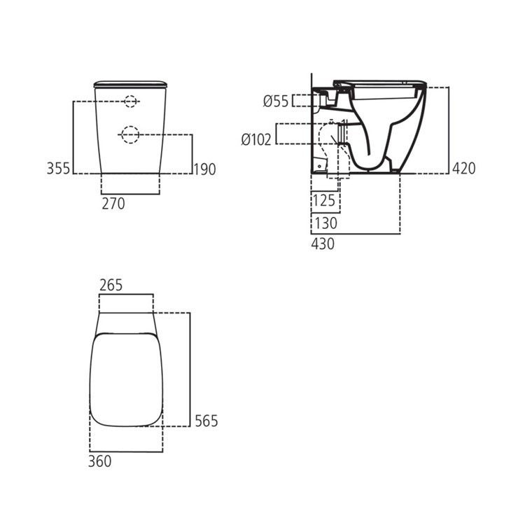 Immagine di Ideal Standard 21 vaso a pavimento filo parete con sedile slim a chiusura rallentata, bianco T320101