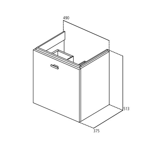 Immagine di Ideal Standard CONNECT SPACE mobile sottolavabo 49 x 51,3 x 37,5 cm, finitura grigio laccato lucido E0312KR