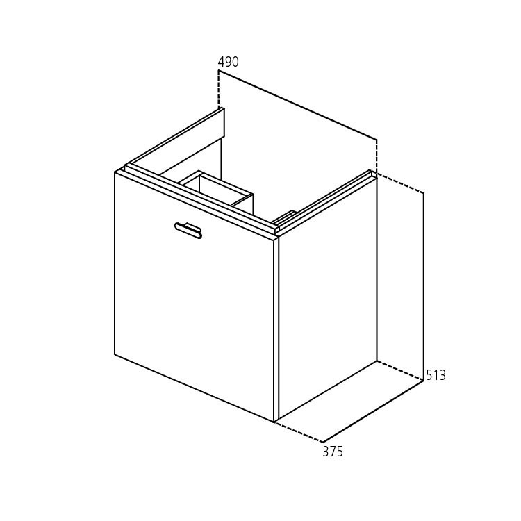 Immagine di Ideal Standard CONNECT SPACE mobile sottolavabo 49 x 51,3 x 37,5 cm, finitura grigio laccato lucido E0312KR