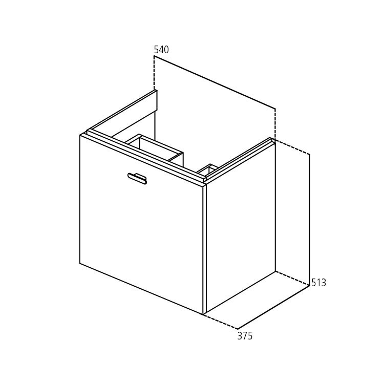 Immagine di Ideal Standard CONNECT SPACE mobile sottolavabo 54 x 51,3 x 37,5 cm, finitura bianco laccato lucido E0313WG