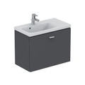Immagine di Ideal Standard CONNECT SPACE mobile sottolavabo 69 x 51,3 x 37,5 cm, versione destra, finitura grigio laccato lucido E0317KR