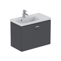 Immagine di Ideal Standard CONNECT SPACE mobile sottolavabo 69 x 51,3 x 37,5 cm, versione destra, finitura grigio laccato lucido E0317KR