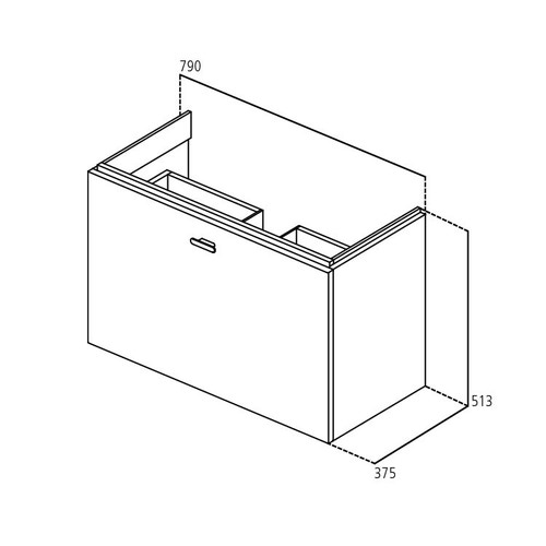 Immagine di Ideal Standard CONNECT SPACE mobile sottolavabo 79 x 51,3 x 37,5 cm, finitura grigio laccato lucido E0318KR