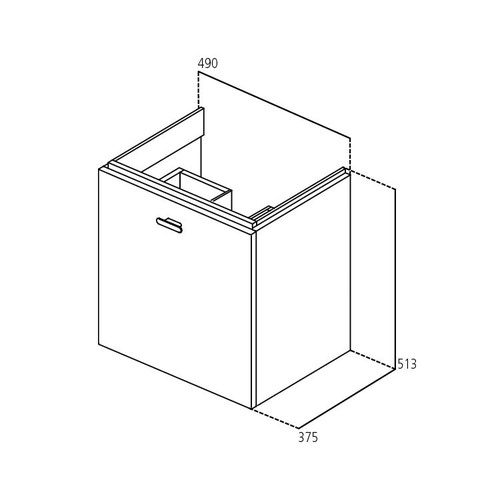 Immagine di Ideal Standard CONNECT SPACE mobile sottolavabo 49 x 51,3 x 37,5 cm, finitura olmo E0312KS