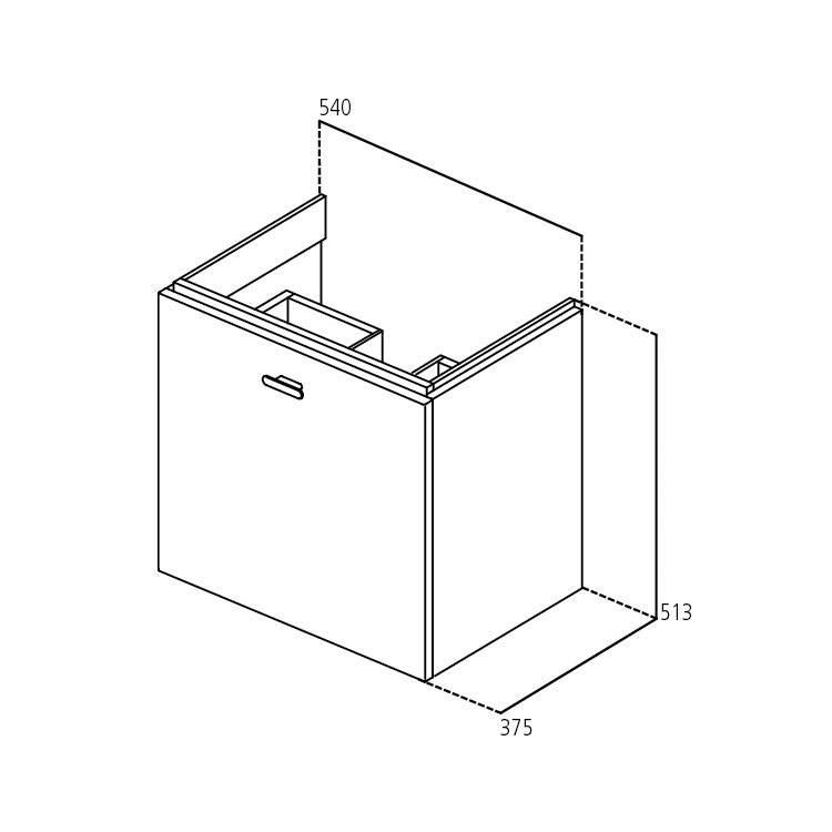 Immagine di Ideal Standard CONNECT SPACE mobile sottolavabo 54 x 51,3 x 37,5 cm, finitura olmo E0313KS