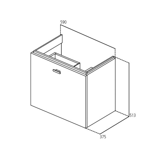 Immagine di Ideal Standard CONNECT SPACE mobile sottolavabo 59 x 51,3 x 37,5 cm, versione sinistra, finitura noce scuro E0314SX