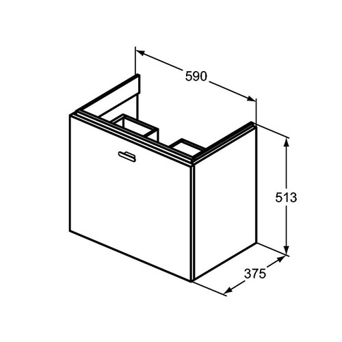 Immagine di Ideal Standard CONNECT SPACE mobile sottolavabo 59 x 51,3 x 37,5 cm, versione destra, finitura olmo E0315KS